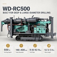 WD-RC500 Foreuse à circulation inversée sur chenilles pour forage de 150 mm et profondeur de 500 m, pour l'exploration minière