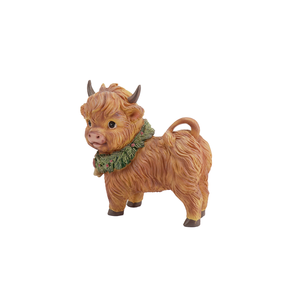 Mini Scottish Highland Cow resin Craft giáng sinh kỳ nghỉ Nguồn cung cấp trang trí kỳ nghỉ món quà điêu khắc - Product Image 3
