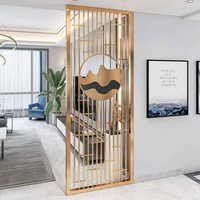 Cloison mobile contemporaine isolée en acier inoxydable sur mesure, finition satinée/miroir/brossée, grade 304, à coque mince