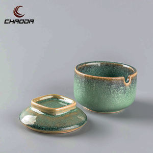 CHAODA Cerámica 150ml Azucarero Jade Verde Porcelana esmaltada Azucarero Estilo japonés Azucareros de cerámica - Product Image 5