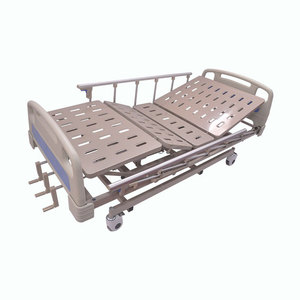 Cama de enfermería manual Yikang YK3031W-S1YK3031WG azul con doble manivela y base plana para el cuidado de ancianos en el hogar - Product Image 3