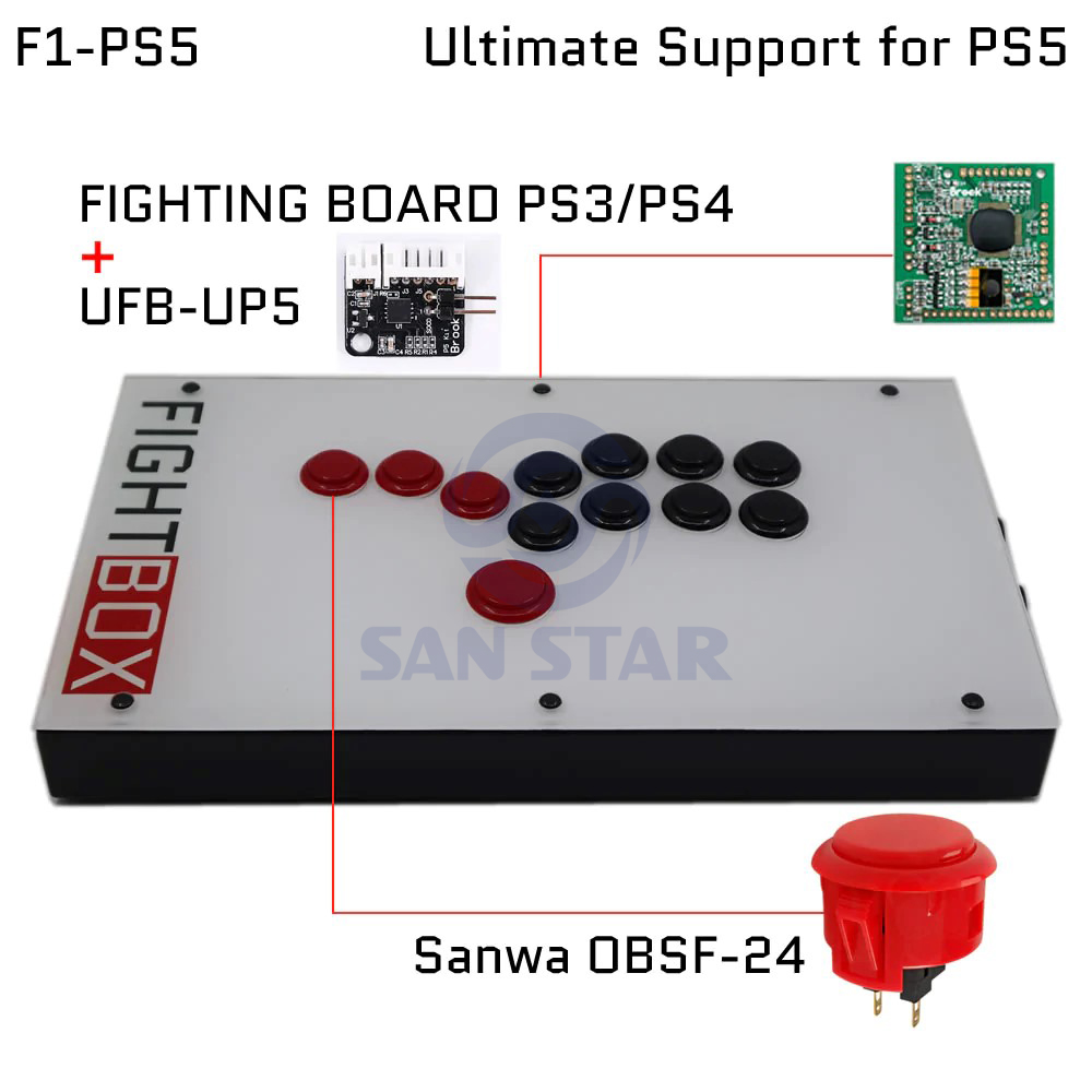 Fightbox F1 Hitbox Style Joystick - Perfect for PS, Xbox