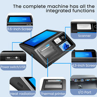 DP1162 Sistema POS con Pantalla Táctil Capacitiva de 11.6 Pulgadas + Pantalla LCD de 4.3 Pulgadas, Caja Registradora, Bluetooth 5.2, 4+128GB, Windows, Intel Celeron J1800
