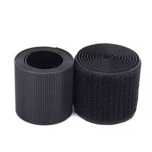 YUSEN Sew on Hook and Loop <b>Strips</b> Easy to Sew Excellent Grip Non-Adhesive Back Nylon <b>Fabric</b> Fastener <b>Strips</b> Factory, Black - Product Image 2