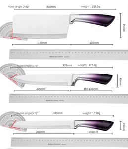 Kitchenbliss 9pcs Purple Gradient 430 Handle Stainless Steel Chef <b>Knife</b> <b>Sharpener</b> & Rotating Acrylic Block Kitchen <b>Knife</b> Set - Product Image 3