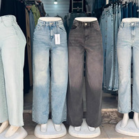 Jean cargo évasé taille mi-haute pour femme, en denim, séchage rapide, Spandex/Coton, style américain rétro