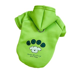 Sudadera con capucha de animales adorables para perros y gatos, amarillo, verde, azul, negro, forro polar de poliéster con correa, ropa de otoño e invierno - Product Image 5