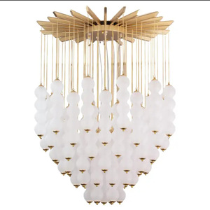 Lustre en cristal de luxe pour hôtel Grande suspension Villa Salon Salle à manger Luminaire européen en laiton Escalier lustre en cristal de luxe - Product Image 2