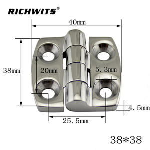 Bisagra Curva de Cuatro Orificios de Acero Inoxidable 316 con Acabado Pulido Espejo para Taller, Baño, Yate, RV, para Gabinete de Máquinas y Espejo - Product Image 4