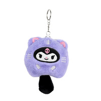 Porte-clés chat de dessin animé japonais mignon, petite poupée en peluche douce, jouet, pendentif de sac, poupée pour machine à attraper, pendentif chat en peluche douillet
