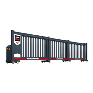 Puerta Corredera Automática Zhanjiang FM-112 de Aleación de Aluminio Gris, Diseño Moderno, Perfil de Guía en Cantilever para Escuelas y Uso Comercial - Product Image 1