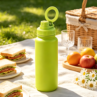 Gourde sportive en acier inoxydable 32 oz, bouteille d'eau isolée sous vide à double paroi avec bouchon magnétique pour le cyclisme et la randonnée