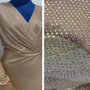 Tekst Bling Crystal Strass Strass Heat Transfer Gold Mesh Trim Strass Crystal Lint Voor Kleding