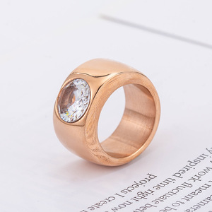 Men's Fashion <b>Rings</b> <b>Titanium</b> Steel Geometric Design Bezel Setting Round Crystal Gift Jewelry - Product Image 2
