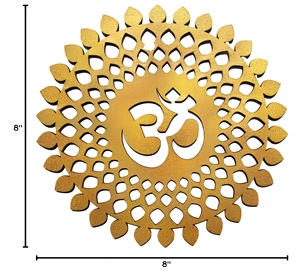 Mandala Rotondo in Legno Dorato Lucido, Arte Murale Ecologica di Alta Qualità per Decorazione Domestica - Product Image 2