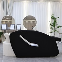 Fauteuil de lavage moderne en cuir PU avec bac en céramique, table de massage électrique intégrale, chaise de lavage pour salon de coiffure et spa