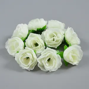 Fleur artificielle Mini Rose tête de fleur 1.18 pouces Rose en soie pour guirlande de décoration murale de fleurs de mariage