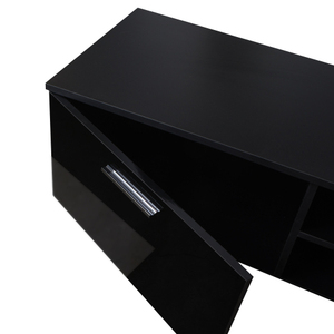 70-Inch TV Stand with Open Shelves Black Metal Media Console Entertainment Center <b>Table</b> Living Room Storage Cabinet - Product Image 5