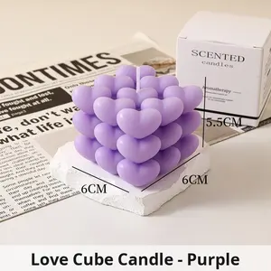 Vela Aromática Artesanal en Forma de Corazón Sin Humo, Regalo para el Día de San Valentín o Qixi, Cera de Soja y Parafina en Forma de Corazón, Recuerdo - Product Image 6