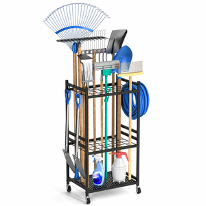 Support de rangement amovible en métal pour outils de jardin, organisateur d'équipement de jardinage pour la cour et l'extérieur - Product Image 1