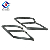 C14-2 Moderna Cama Sofá Reclinable de Hierro Ajustable con Bisagra de Resorte, Recubrimiento de Polvo Negro, Ángulo de Apertura de 90° para Muebles de Dormitorio y Sala de Estar