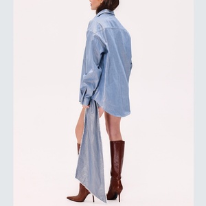 Ensemble deux pièces personnalisé de haute qualité pour femmes, chemise à manches longues d'été, jupe à ourlet irrégulier, ensemble deux pièces pour femmes - Product Image 2