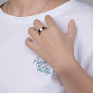 Unisex 6mm minimalist smooth <b>titanium</b> steel rotating <b>ring</b>, suitable for both men and women, fashionable and trendy jewelry. - Product Image 2