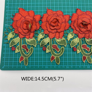 <strong>Wholesale</strong> New 3D Africa Embroidered <strong>Fabric</strong> Flowers Applique <strong>Lace</strong> Trim in Stock - Product Image 5