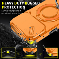 Fundas para Teléfono Móvil con Ventana Deslizante, Soporte Metálico Circular, para Xiaomi 17 Pro Max, Protección Magnética para la Cámara, Cubierta Trasera