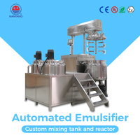 Máquina emulsionante al vacío automática con mezclador de aceite y agua para cosméticos loción crema procesamiento tanque homogeneizador de alta velocidad
