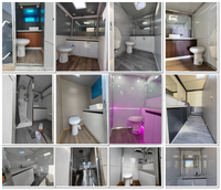 Fibre de verre et acier salle de bain publique préfabriquée mobile toilette extérieure portable avec salle de douche à vendre pour villas