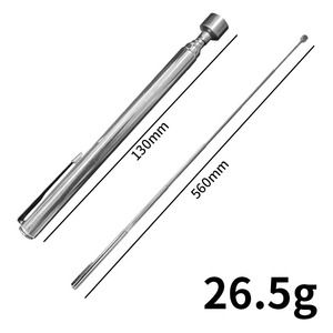 Magnetic Pickup Tool 3.5 Lb <b>Silver</b> Extendable Rod With <b>Pen</b> Clip For Automotive Repair Parts Extraction - Product Image 2