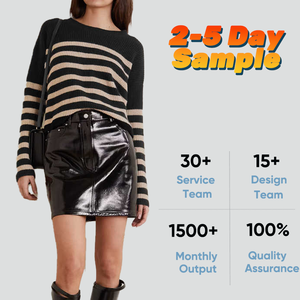 Maglione da donna con maglia a righe nere personalizzate maglione di lusso in <span class=keywords><strong>Cashmere</strong></span> <span class=keywords><strong>misto</strong></span> <span class=keywords><strong>lana</strong></span> a righe - Product Image 3