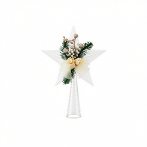 Christmas Star Ornament L25 H38cm Plastic Handicraft Decor For Tree Topper - Product Image 1