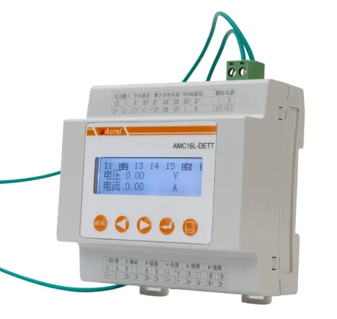 Acrel AMC16L-DETT misuratore di energia cc montato su guida Din alimentatore 48V per il monitoraggio dell'alimentazione cc della stazione base