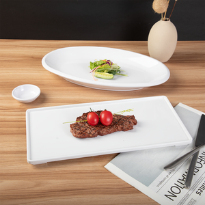 Yüksek kaliteli dikdörtgen melamin hizmet biftek tabağı japon sofra suşi beyaz melamin tabak kırılmaz yemek tabağı - Product Image 2