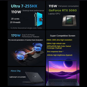 แล็ปท็อปสำหรับเล่นเกมน้ำหนักเบา2025 Y7000 <span class=keywords><strong>7</strong></span>-255HX พิเศษ16GB 1TB RTX5060คอมพิวเตอร์15.3-180Hz - Product Image 3