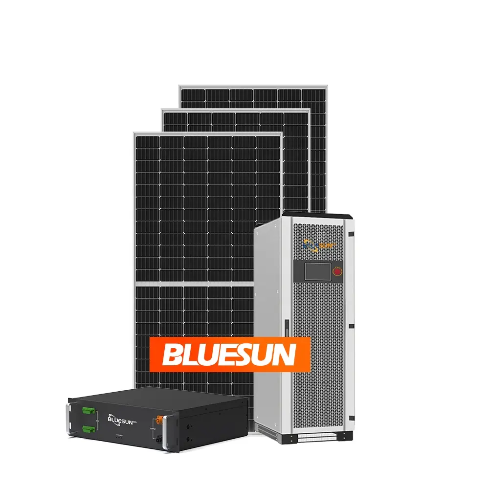 Bluesun fabrika enerji 30kw 30000watt 3 fazlı 400v depolama sistemi pil pv çatı güç güneş enerjisi