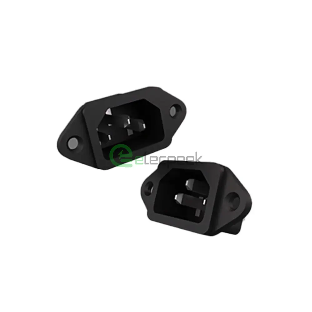 IP67 AC Power Socket 3-pin Character Type with Ears 30A 250VAC/50VDC Power Socket for Electric Bicycles