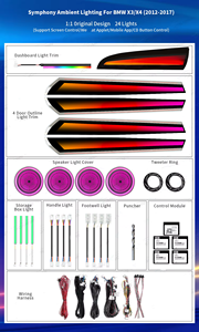 Kit de Actualización de Luz Ambiental X3 X4 para <span class=keywords><strong>BMW</strong></span> F25 <span class=keywords><strong>F26</strong></span> 2012-2017, Iluminación LED Interior, Accesorios Coloridos Symphony - Product Image 2
