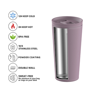 Vaso Térmico Personalizado de 17 oz con Logotipo, Vaso de Viaje de Acero Inoxidable de Doble Pared, Tazas de Café de 17 oz con Tapas y Pajitas - Product Image 2