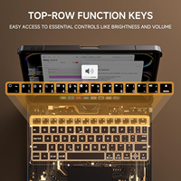 Clavier rétroéclairé RVB à rotation 360° transparent avec pavé numérique ultra-fin BT 5.2 Type-C pour iPad 10e génération A16 2025