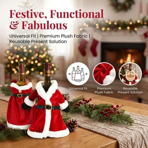 Fundas <span class=keywords><strong>para</strong></span> Botellas <span class=keywords><strong>de</strong></span> Vino Navideñas al por Mayor, Disfraz <span class=keywords><strong>de</strong></span> Papá Noel, Suéter <span class=keywords><strong>para</strong></span> Botellas <span class=keywords><strong>de</strong></span> Vino, Accesorios <span class=keywords><strong>para</strong></span> la Mesa <span class=keywords><strong>de</strong></span> Navidad y <span class=keywords><strong>Año</strong></span> Nuevo - Product Image 4