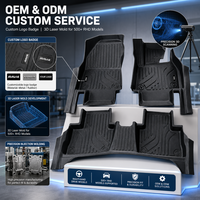 Tapis de sol de voiture de luxe en TPE 5D, ensemble complet de 3 tapis, noir, imperméable, écologique, inodore, garantie d'usine d'un an