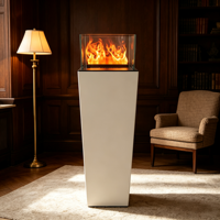 Cheminée électrique moderne à vapeur d'eau de haute qualité de 37 cm, support TV linéaire, flammes LED 3D, télécommande, pour salon