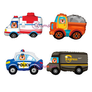 Cymylar Officier Ours Police Voiture Ballons Ambulance Camion Express Feuille Ballon pour Anniversaire Graduation Fête <span class=keywords><strong>D</strong></span>écoration - Product Image 2