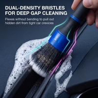 Brosse de nettoyage automobile ergonomique en caoutchouc et plastique XS-B03, logo personnalisé, couleur, poils doux, pour l'intérieur des voitures