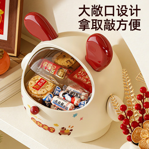 Cute Rabbit Candy Box Large Capacity <b>Covered</b> Storage For Snacks And Dried Fruits Living Room Decorative Container - Product Image 5