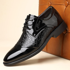 Nuevos Zapatos de Vestir Formales de Estilo Británico para Hombre, con Punta en Pico y Combinación de Cuero Patentado, Tallas Grandes, Casuales de Negocios - Product Image 2