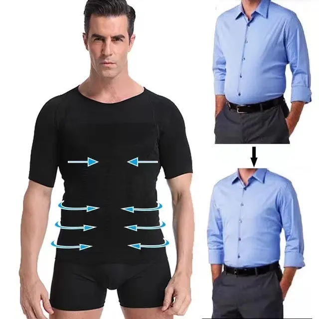 T-Shirt tonifiant pour homme, vêtement amincissant, modelant le corps, correcteur de Posture, contrôle du ventre, nouveauté